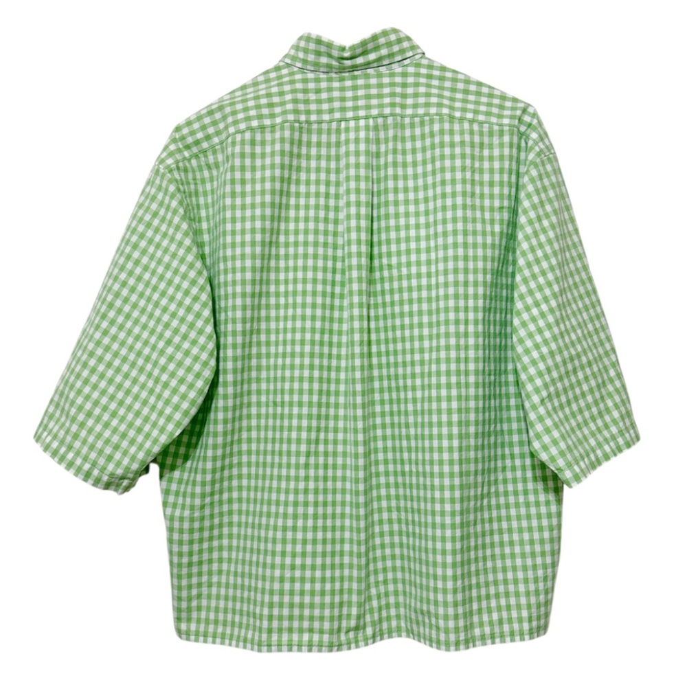 Ralph Lauren Green Checkered Men's Square Bottom Button Shirt - Large - Picture 2 of 4